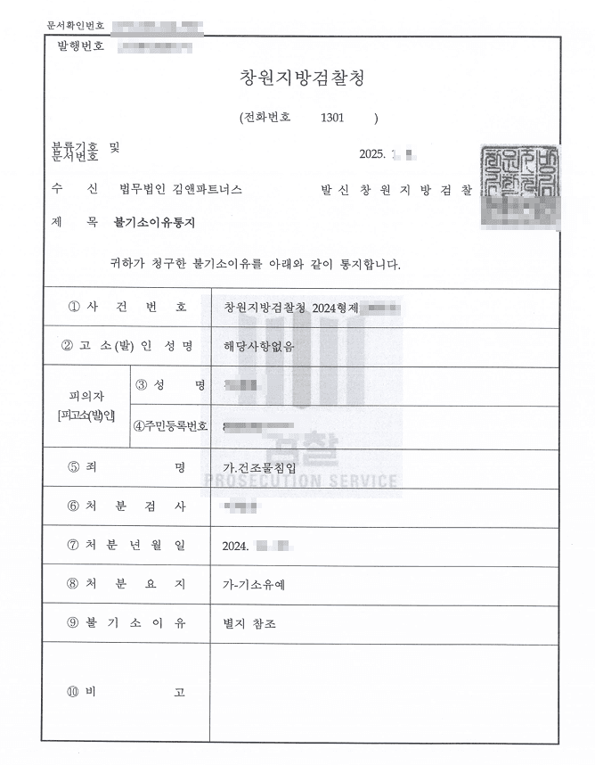 건조물침입 기소유예, 불안장애로 호텔 복도를 배회한 초범 의뢰인이 전과 없이 마무리한 성공사례 판결문