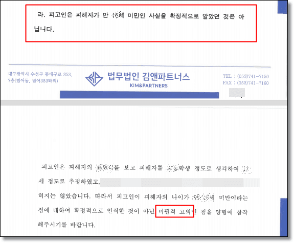 의제강간 집행유예 변호인의견서 1