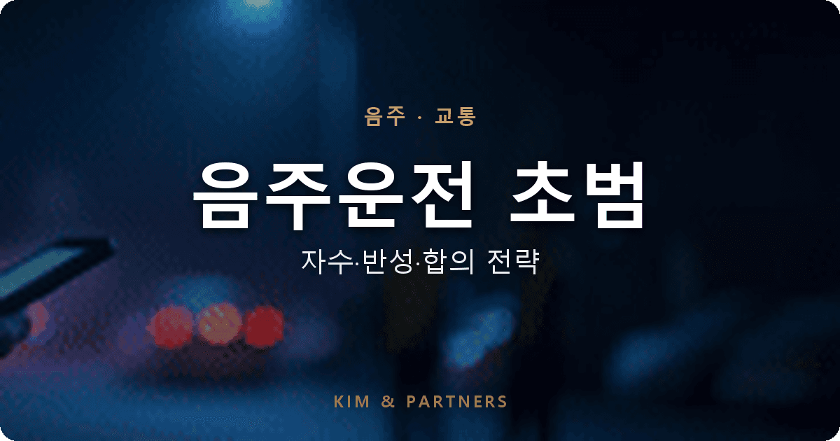 음주운전 초범 대응 전략, 자수·반성·합의로 벌금형 받아낸 변호 사례