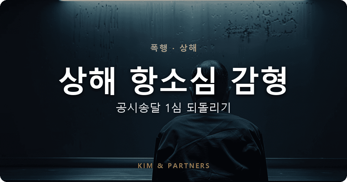 상해 항소심 감형, 공시송달 1심 징역형을 되돌린 변호 사례