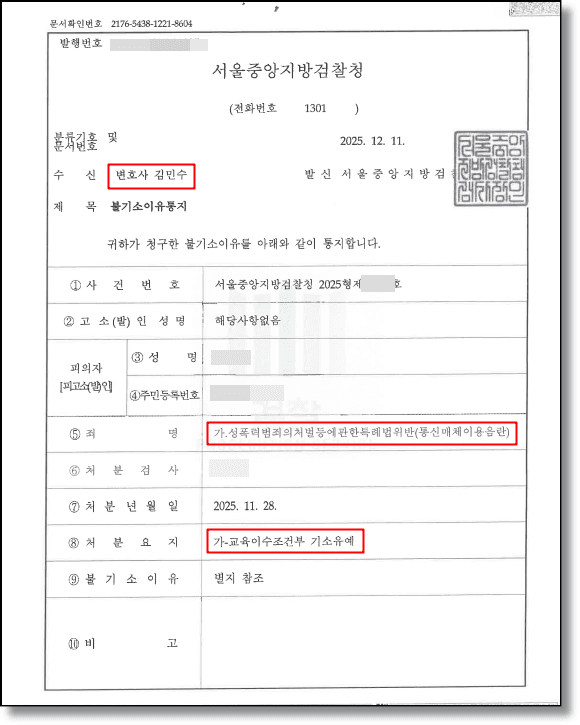 통매음 처벌 판결문