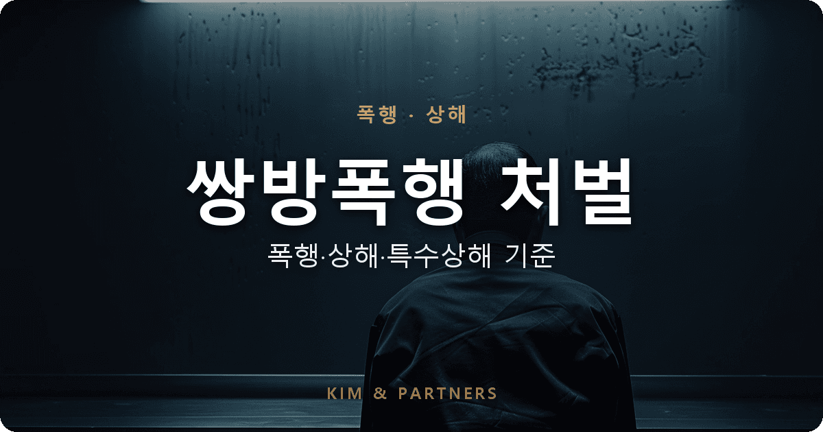 쌍방폭행·특수상해 처벌, 폭행·상해·특수상해 기준과 합의 전략