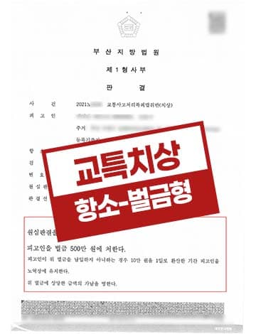 자전거 횡단보도 교통사교 1심 금고형 항소심 벌금형 방어