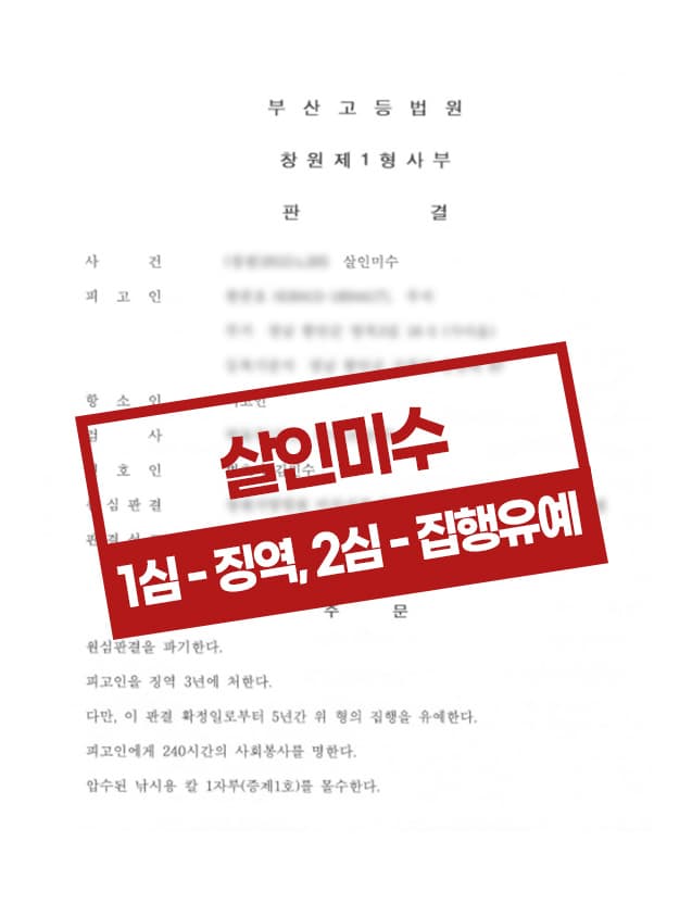 살인미수 항소 집행유예