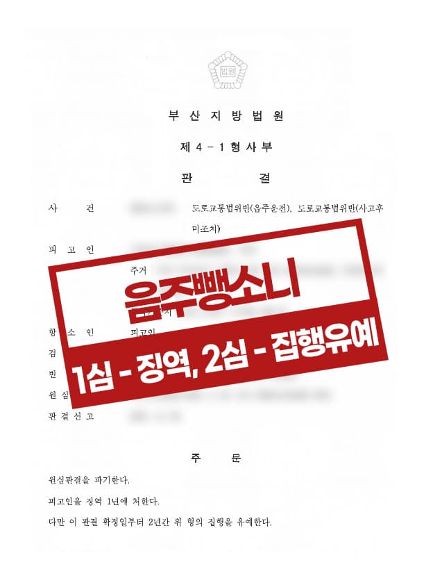 음주뺑소니 집행유예 사례